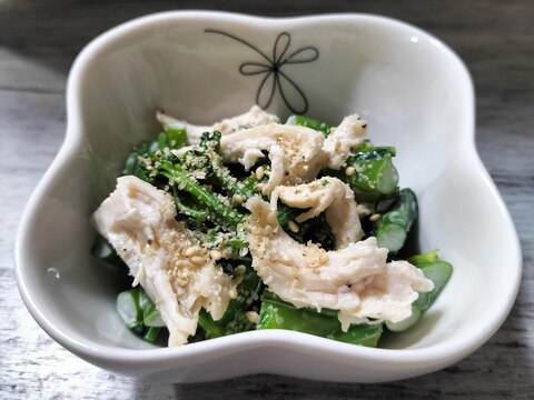 菜の花&ささみの辛子ごま和え